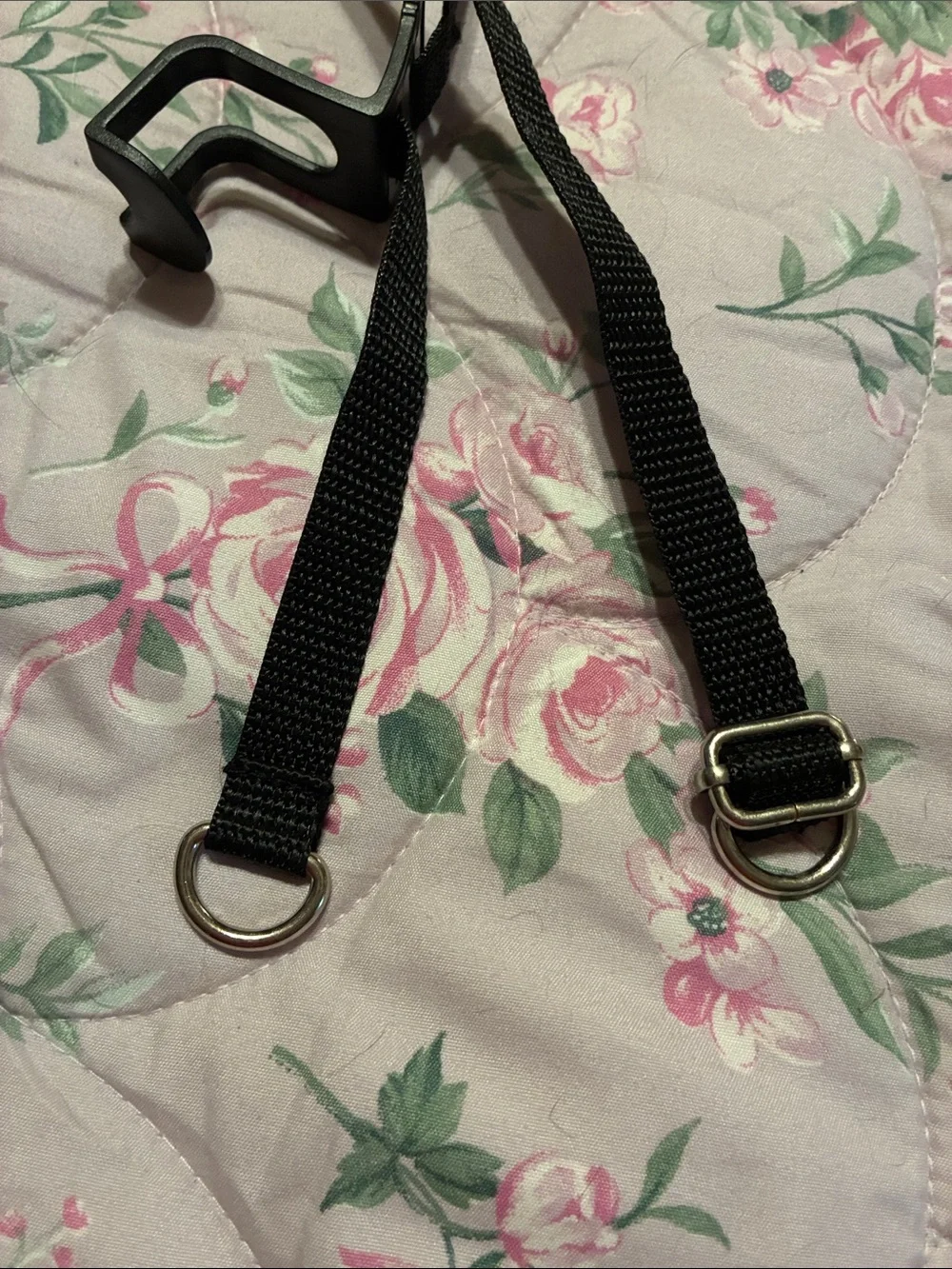 Set of 2 Adjustable Black Strap Purse Organizers with Multiple Hooks
